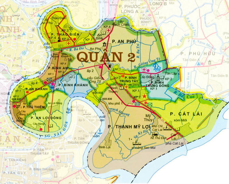 Vị trí địa lý của Quận 2 TPHCM