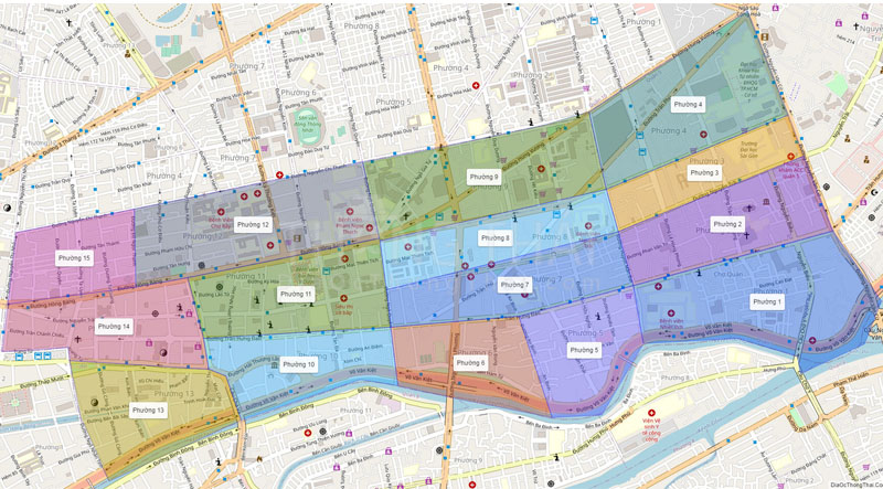 Bản đồ các phường Quận 5
